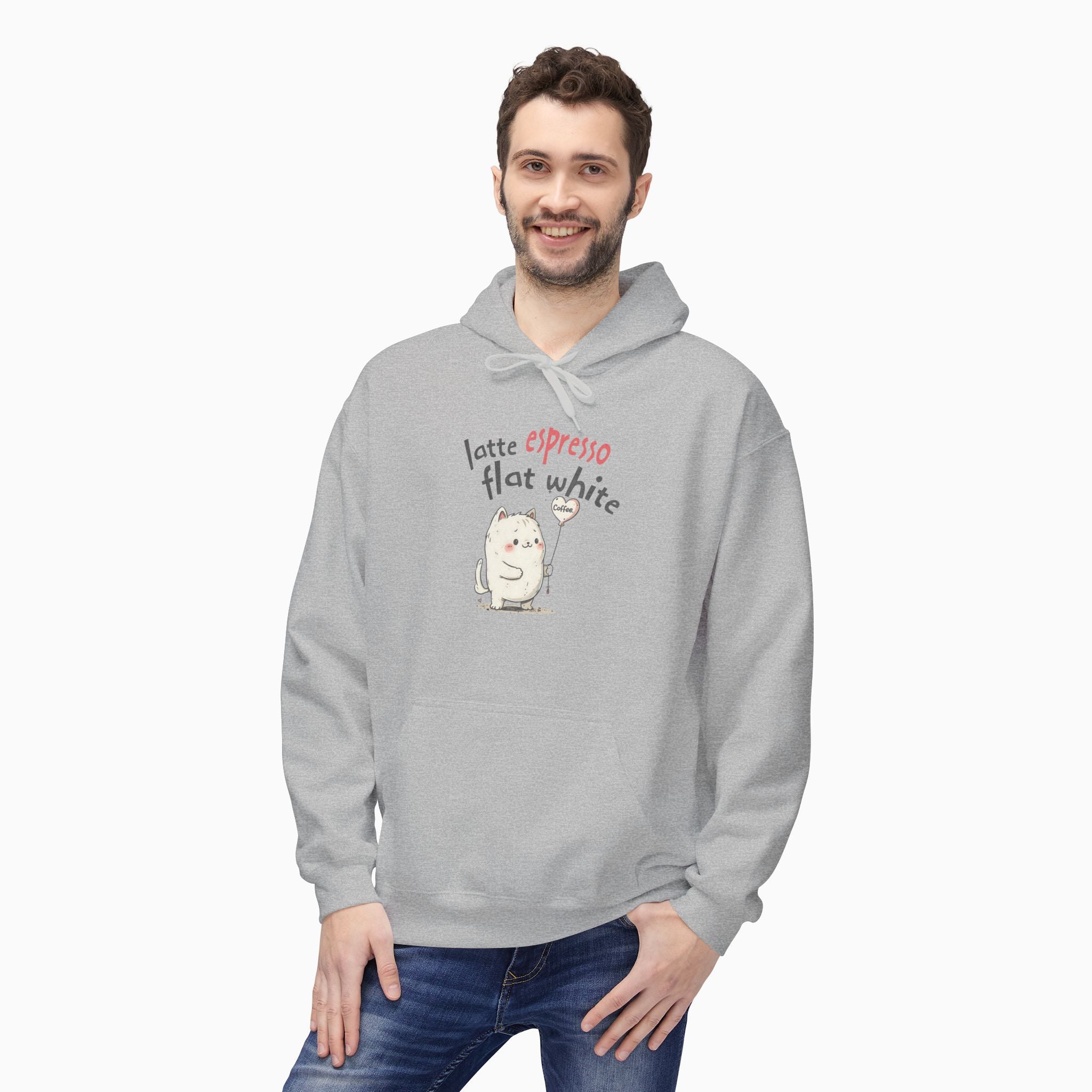 Coffee Cat Latte, Espresso, Flat White Unisex Hoodie