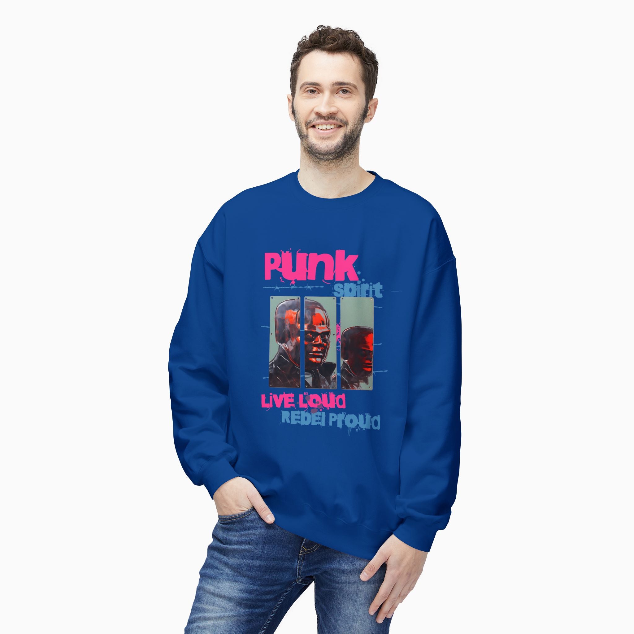 Punk Spirit, Live Loud, Rebel Proud Unisex Sweatshirt