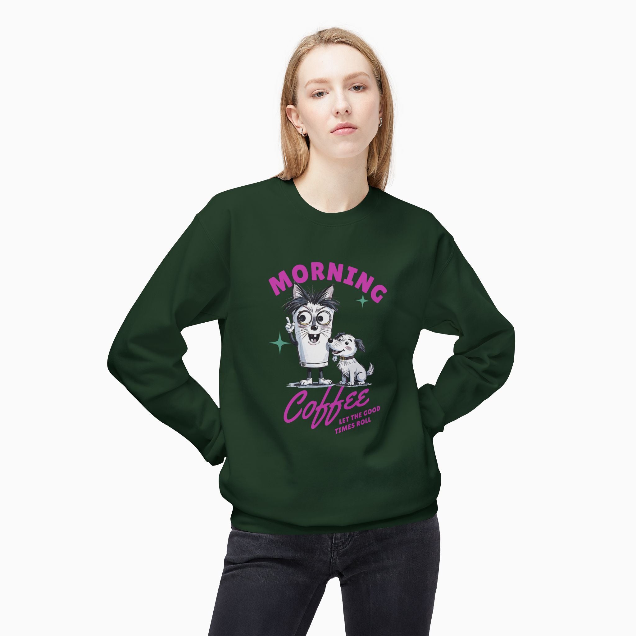 Morning Coffee, Let The Good Times Roll Unisex Sweatshirt